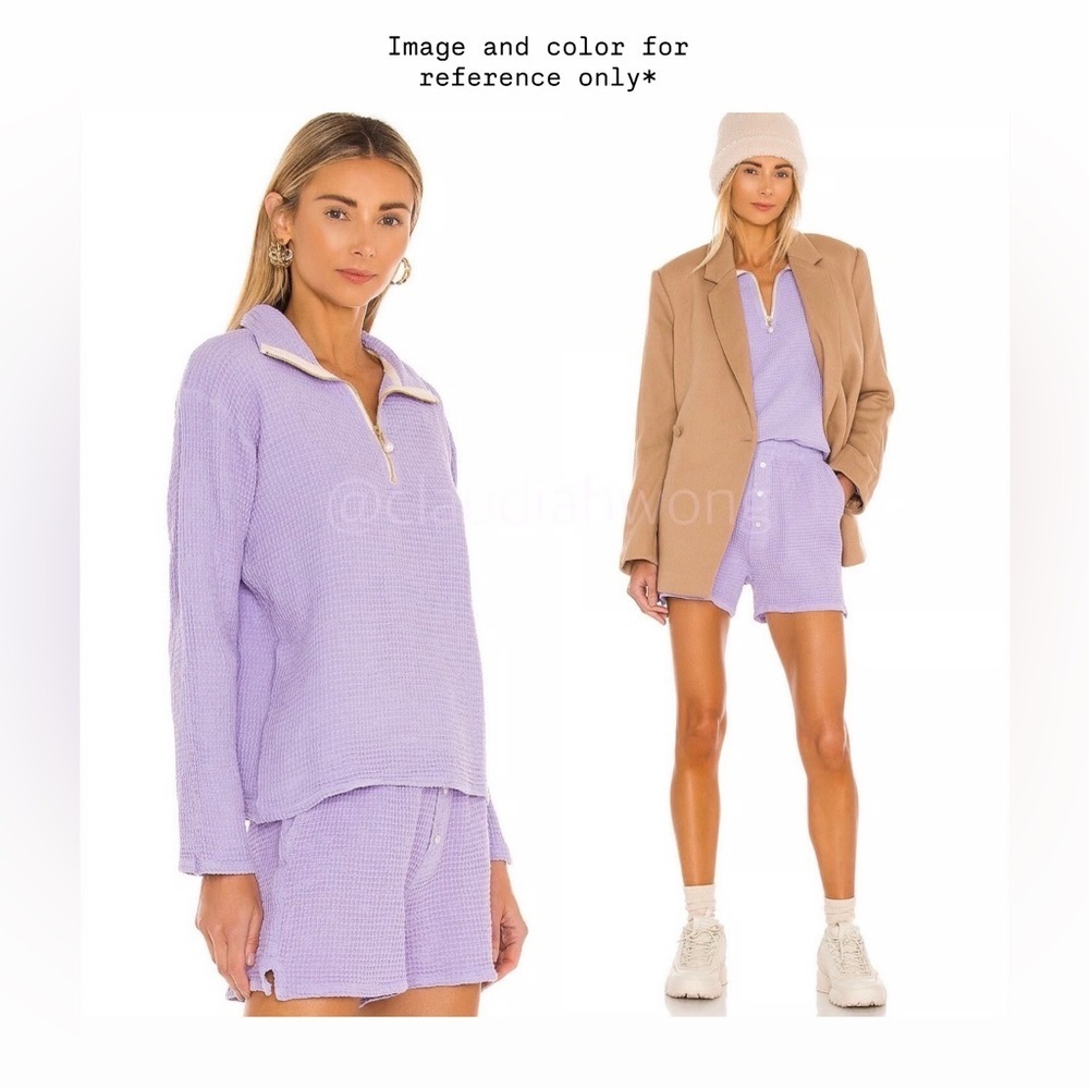 DONNI Waffle Knit‎ Half-Zip Pullover, Size S